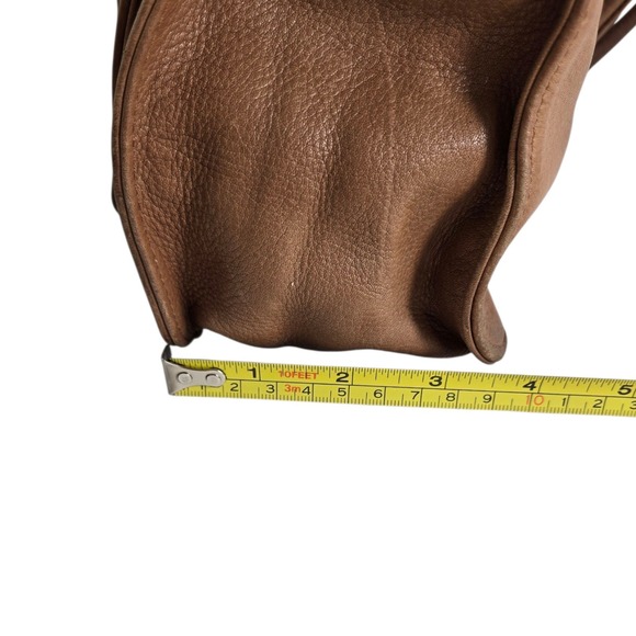 Vintage 1954 Fossil 75082 Brown Classic Leather Handbag Shoulder Purse Brass Key - Picture 15 of 16